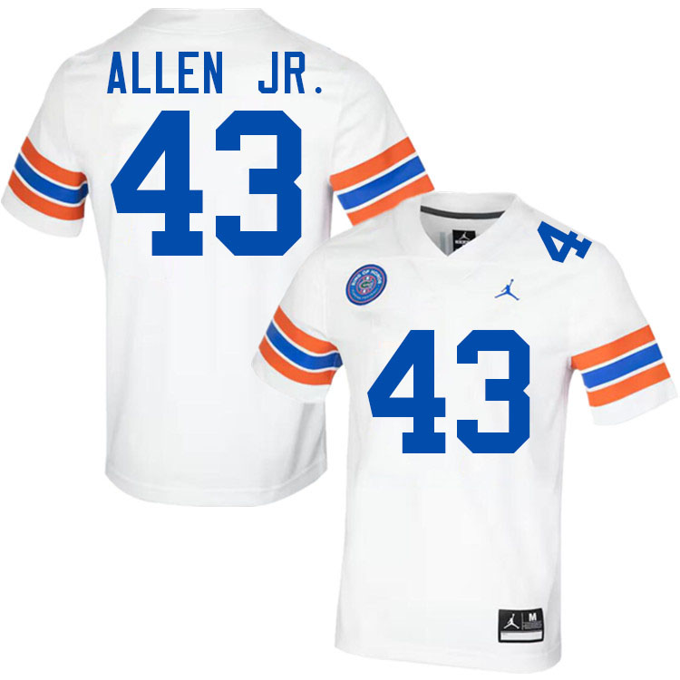 #43 Alfonzo Allen Jr. Gators Jersey,Florida Gators College Football Jerseys Stitched-Throwback White